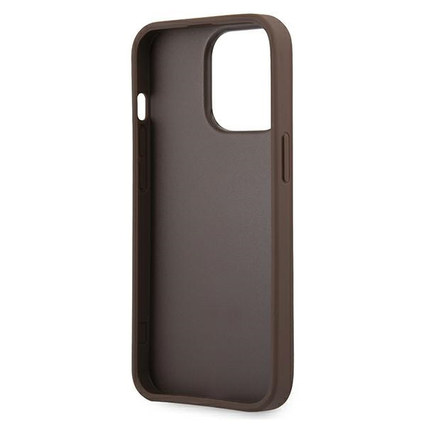 Guess GUHCP13X4GMGBR Apple iPhone 13 Pro Max brown hardcase 4G Big Metal Logo