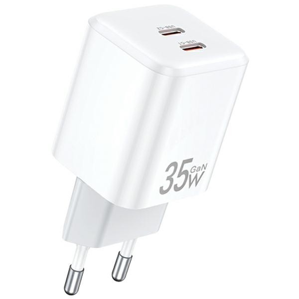 AWEI PD65-EU GaN 35W 2xUSB-C wall charger white