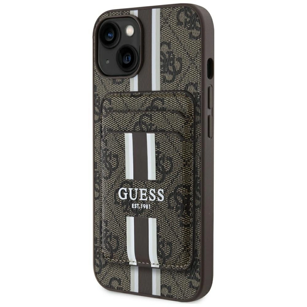 Guess 4G Stripes MagSafe Wallet Apple iPhone 15 brown
