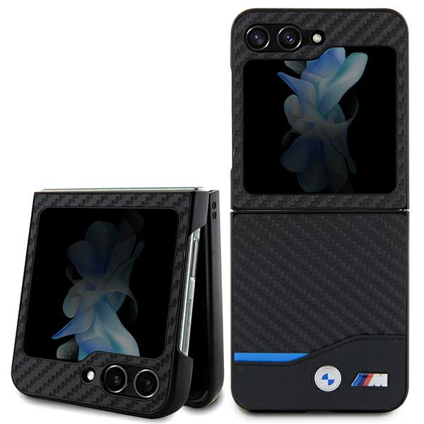 BMW BMHCZF522NBCK Samsung Galaxy Z Flip5 Leather Carbon black