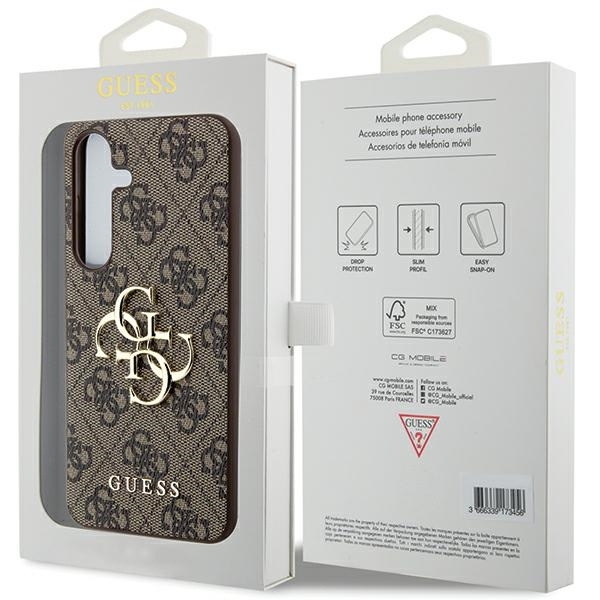 Guess GUHCSA354GMGBR Samsung Galaxy A35 hardcase 4G Big Metal Logo brown