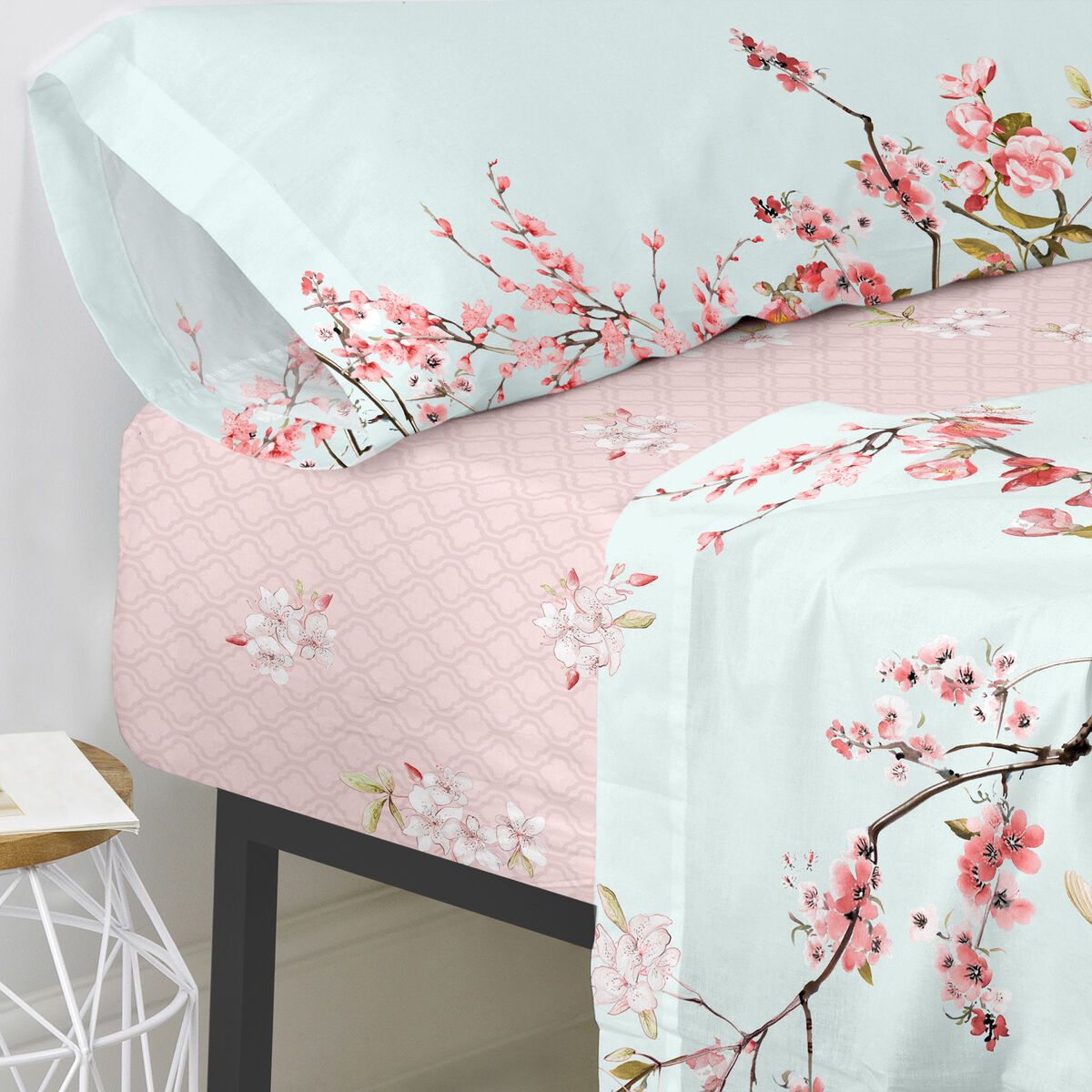 Fitted sheet HappyFriday Chinoiserie Multicolour 90 x 200 x 32 cm