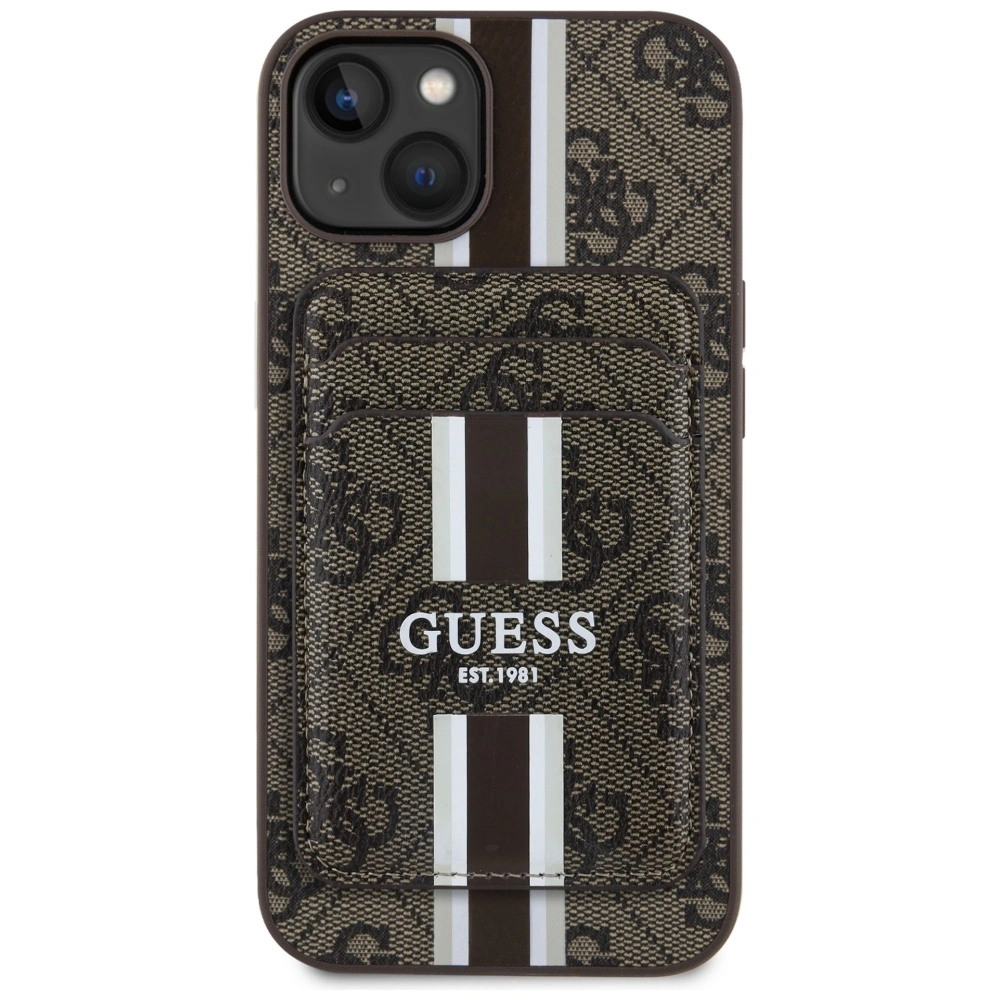 Guess 4G Stripes MagSafe Wallet Apple iPhone 15 brown