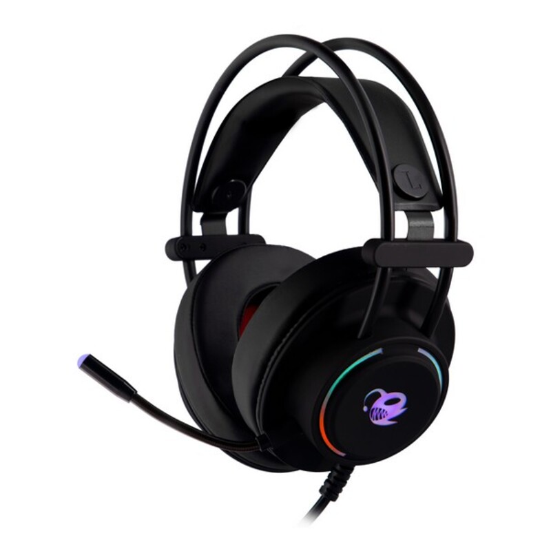 Headphones with Microphone CoolBox DeepLighting Black