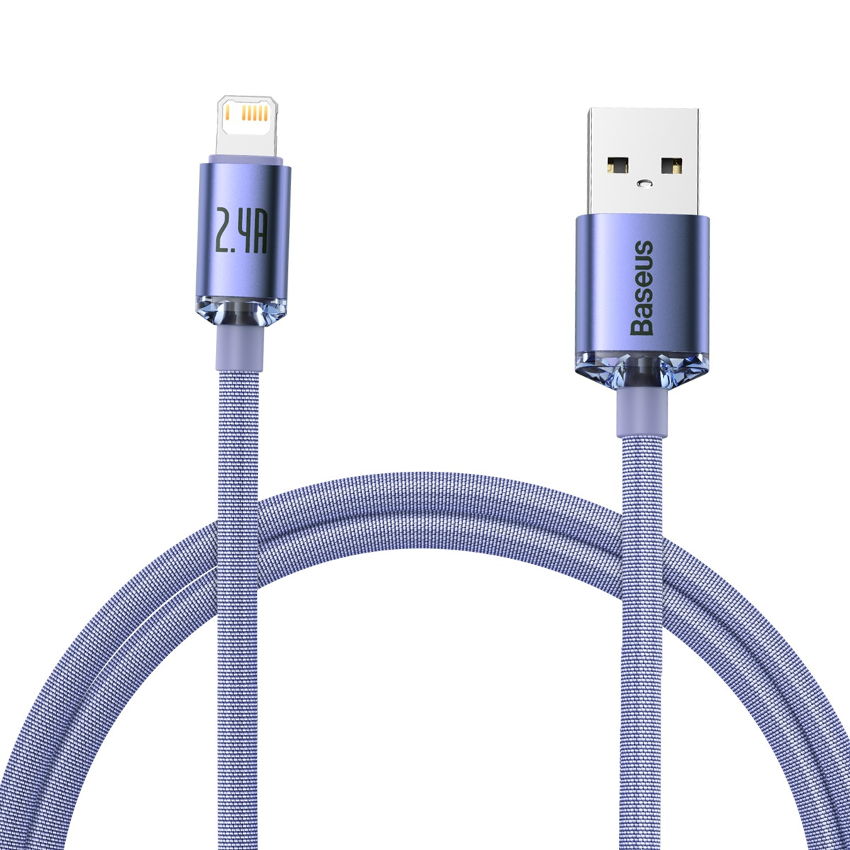 USB do Lightning Baseus Crystal Cable, 2.4A, 1.2m (purple)