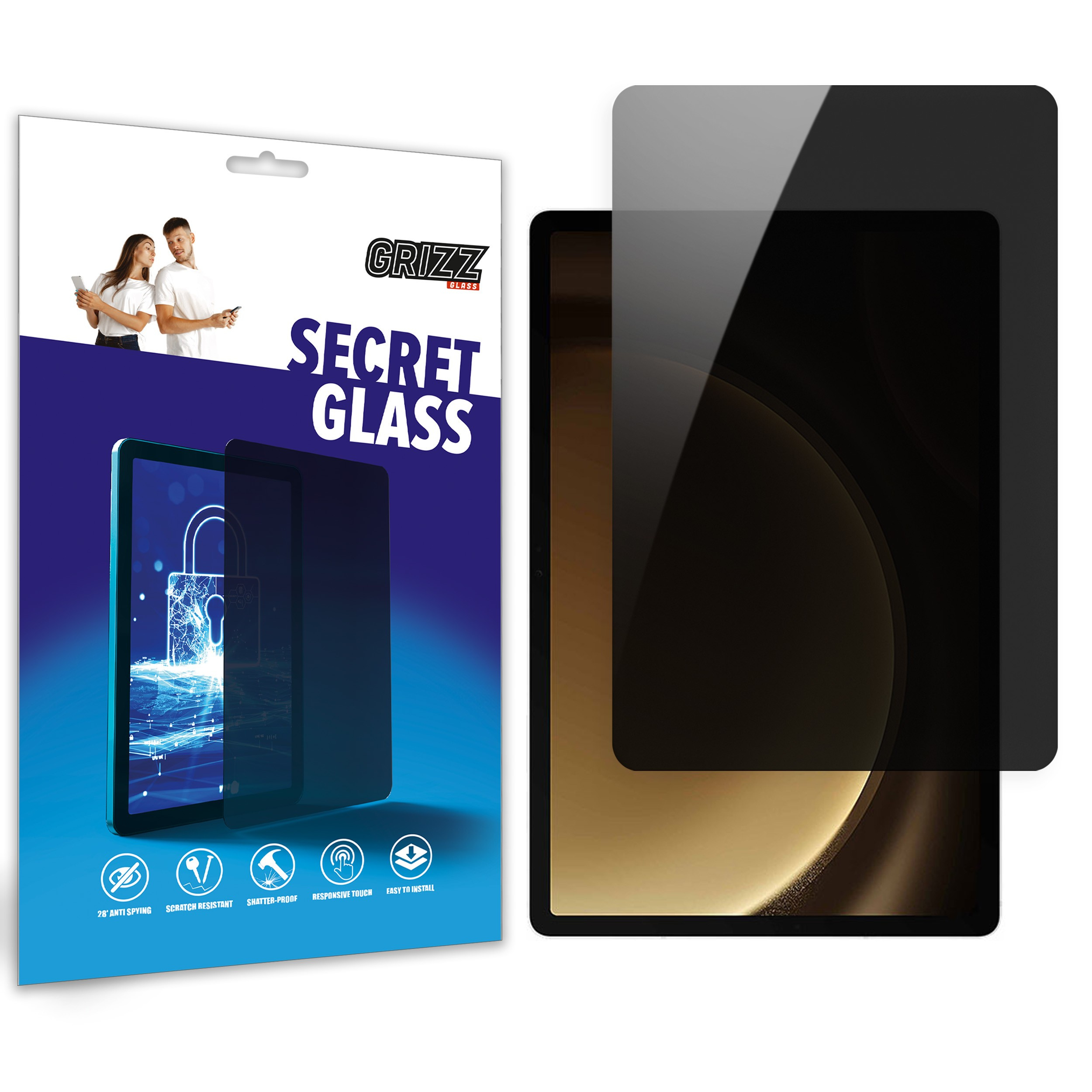 GrizzGlass SecretGlass Samsung Galaxy Tab S9 FE Plus