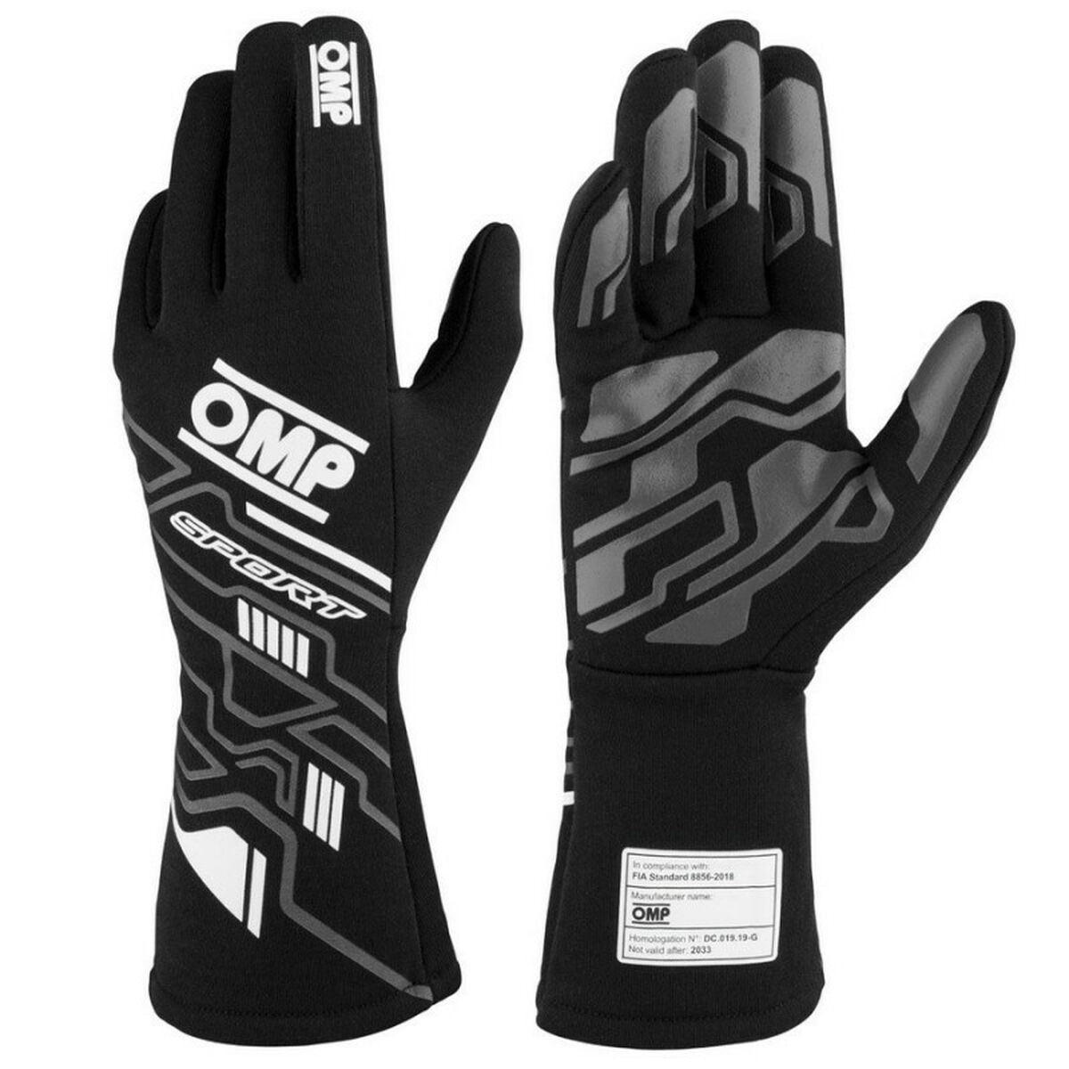 Karting Gloves OMP MY2025 White Black FIA 8856-2018