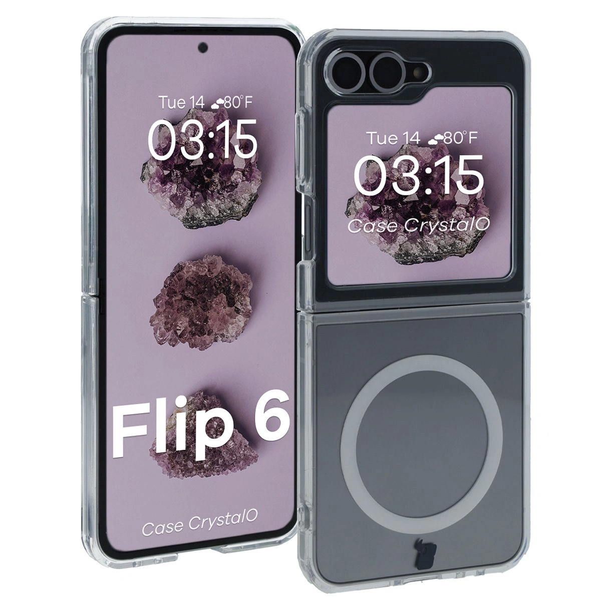 Bizon Case CrystalO Magnetic Samsung Galaxy Z Flip6 clear
