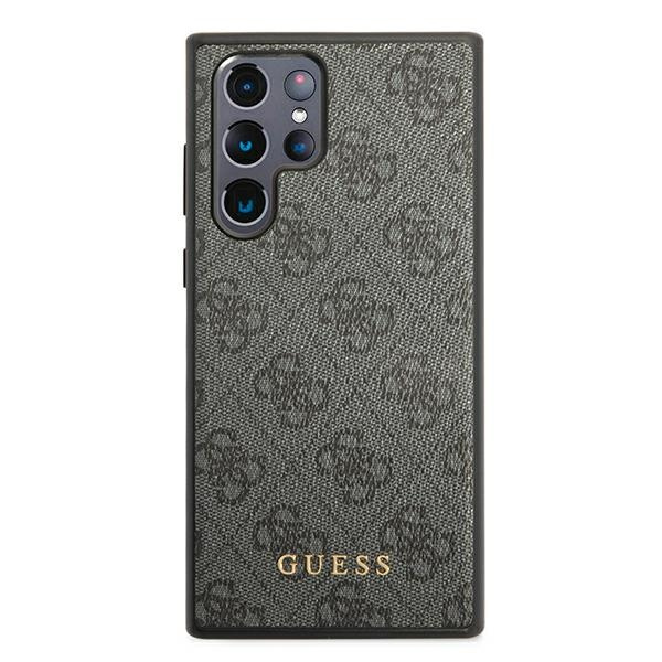 Guess GUHCS22LG4GFGR Samsung Galaxy S22 Ultra grey hard case 4G Metal Gold Logo