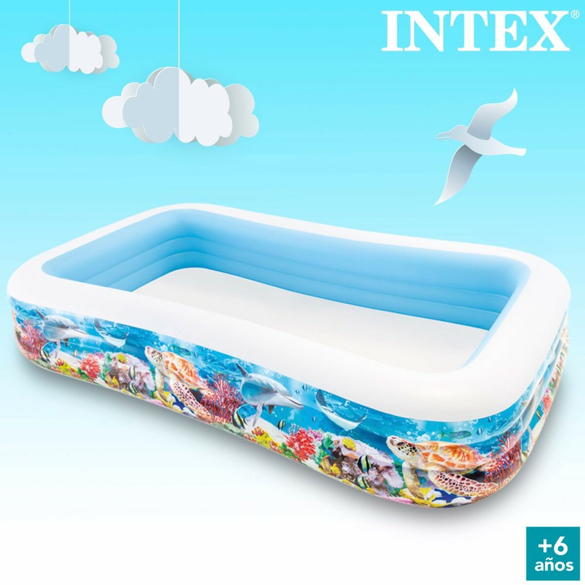 Inflatable Paddling Pool for Children Intex Tropical 305 x 56 x 183 cm 1020 L (2 Units)