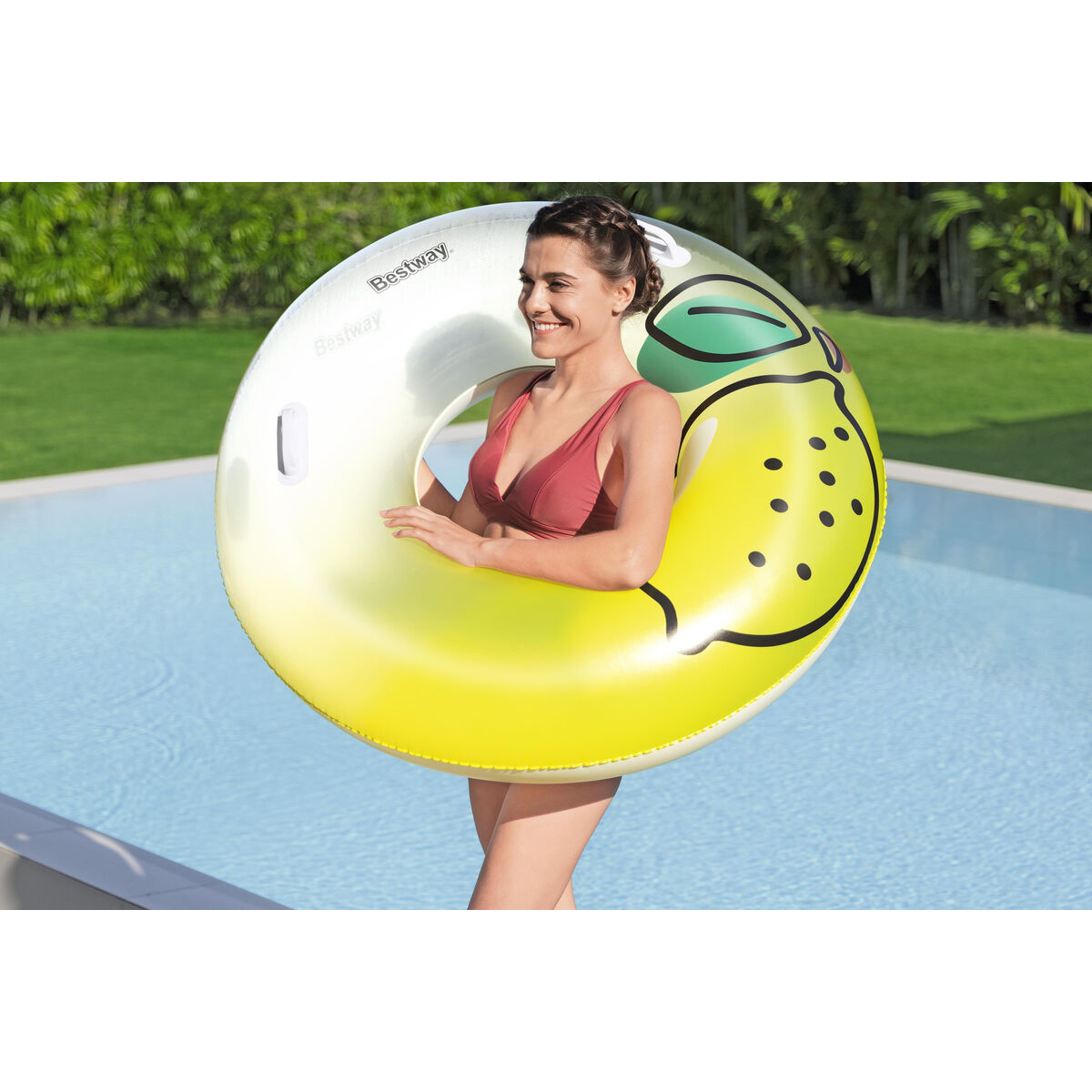 Bestway Inflatable Float with Handles Jungle D114 cm +12 Years Beach Pool 36448 Bestway Inflatable Float with Handles Jungle D114 cm +12 Years Beach Pool 36448