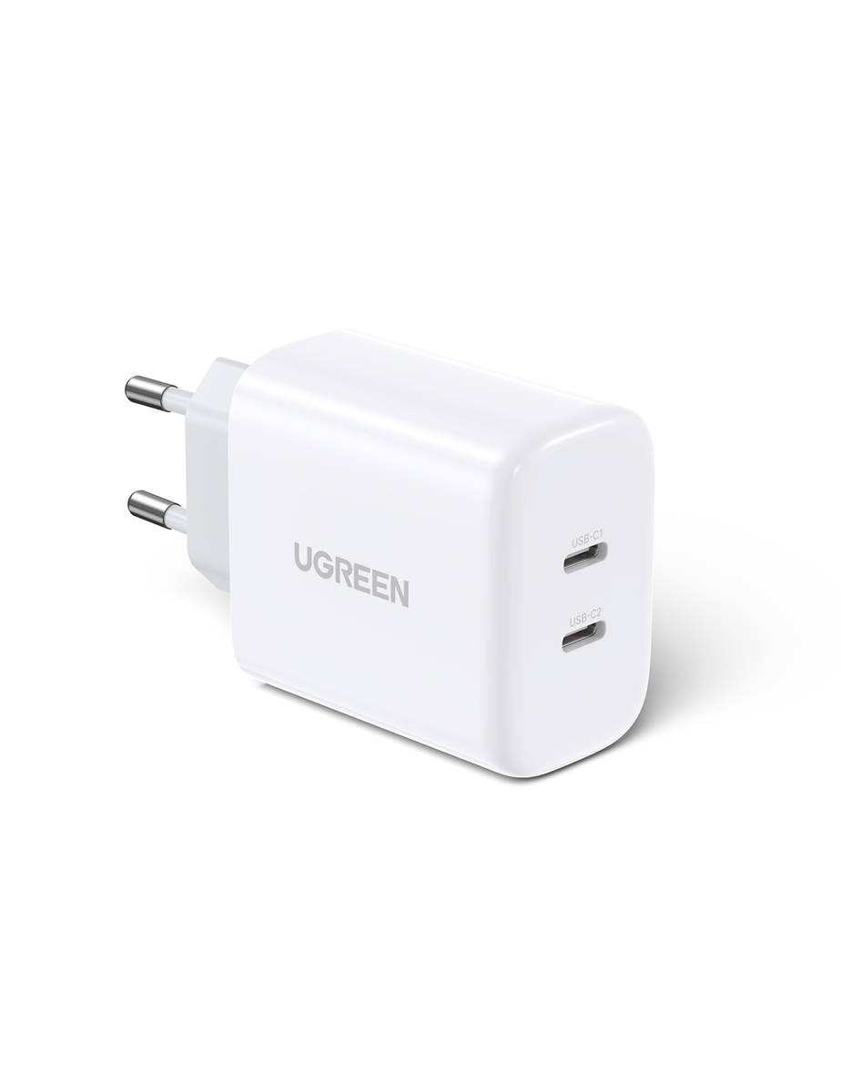 UGREEN CD243 wall charger, 2xUSB-C, PD, PPS, QC, 40W (white)