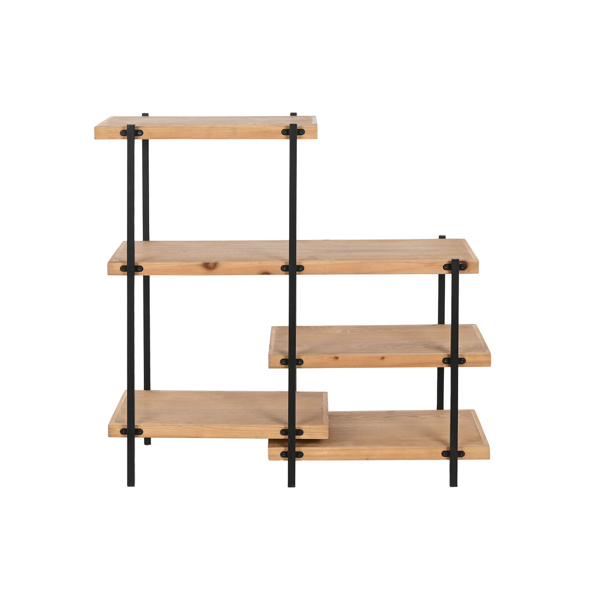 Shelves DKD Home Decor 80 x 34 x 80 cm Black Metal Brown MDF Wood