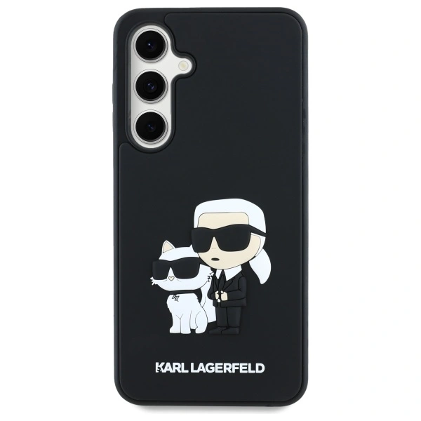 Karl Lagerfeld KLHCS24FE3DRKCNK Samsung Galaxy S24 FE hardcase 3D Rubber Karl&Choupette black
