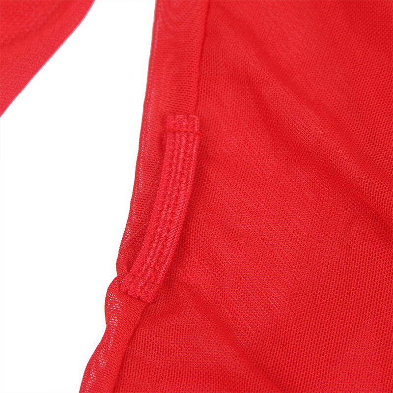 SUBBLIME - TRANSPARENT FABRIC ROBE WITH LACE DETAIL RED L/XL SUBBLIME - TRANSPARENT FABRIC ROBE WITH LACE DETAIL RED L/XL
