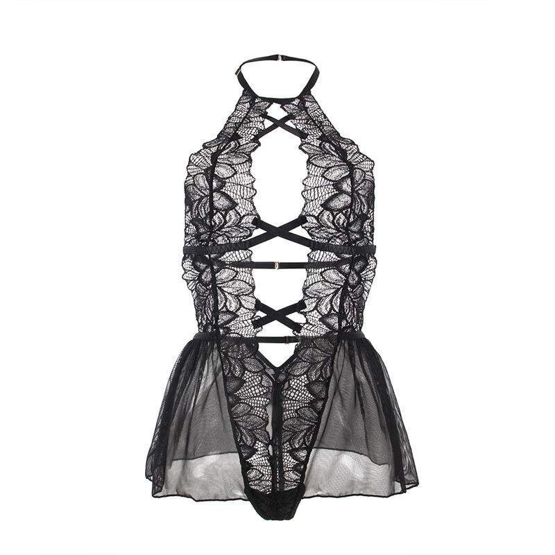 SUBBLIME - TEDDY HALTER NECK BARE BACK LACE BLACK S/M SUBBLIME - TEDDY HALTER NECK BARE BACK LACE BLACK S/M