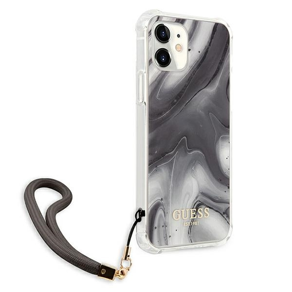 Guess GUHCP12SKSMAGR Apple iPhone 12 mini grey hardcase Marble Collection