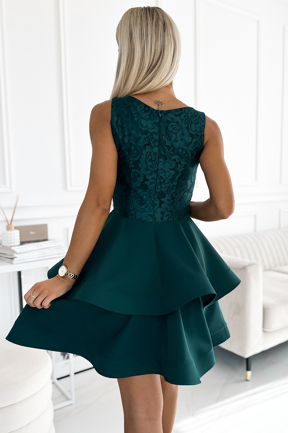  Dress Sukienka Model Laura 205-4 Bottle Green - Numoco  green