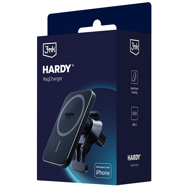 Car mount with wireless charging for Apple MagSafe 3MK Hardy MagCharger 15W