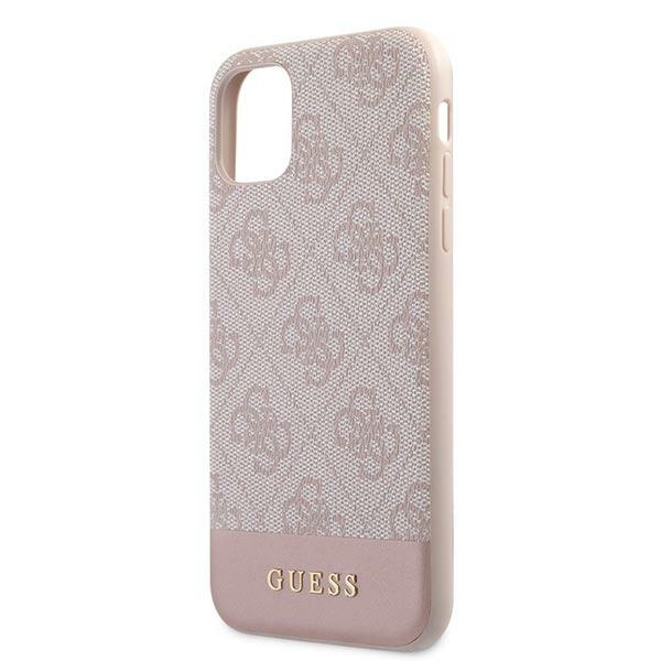 Guess GUHCN61G4GLPI Apple iPhone 11 pink hardcase 4G Stripe Collection