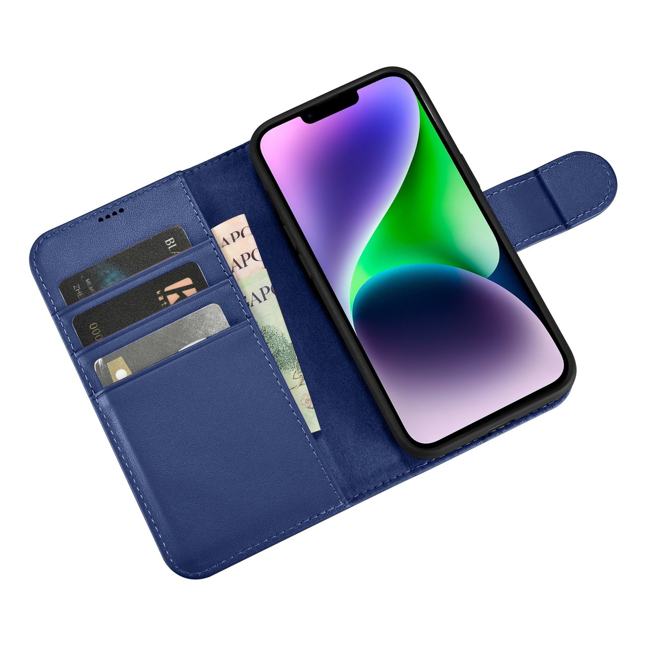 iCarer Wallet Anti-RFID 2in1 Apple iPhone 14 Plus blue