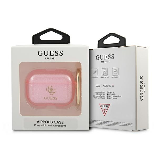 Guess GUAPUCG4GP Apple AirPods Pro cover pink Glitter Collection