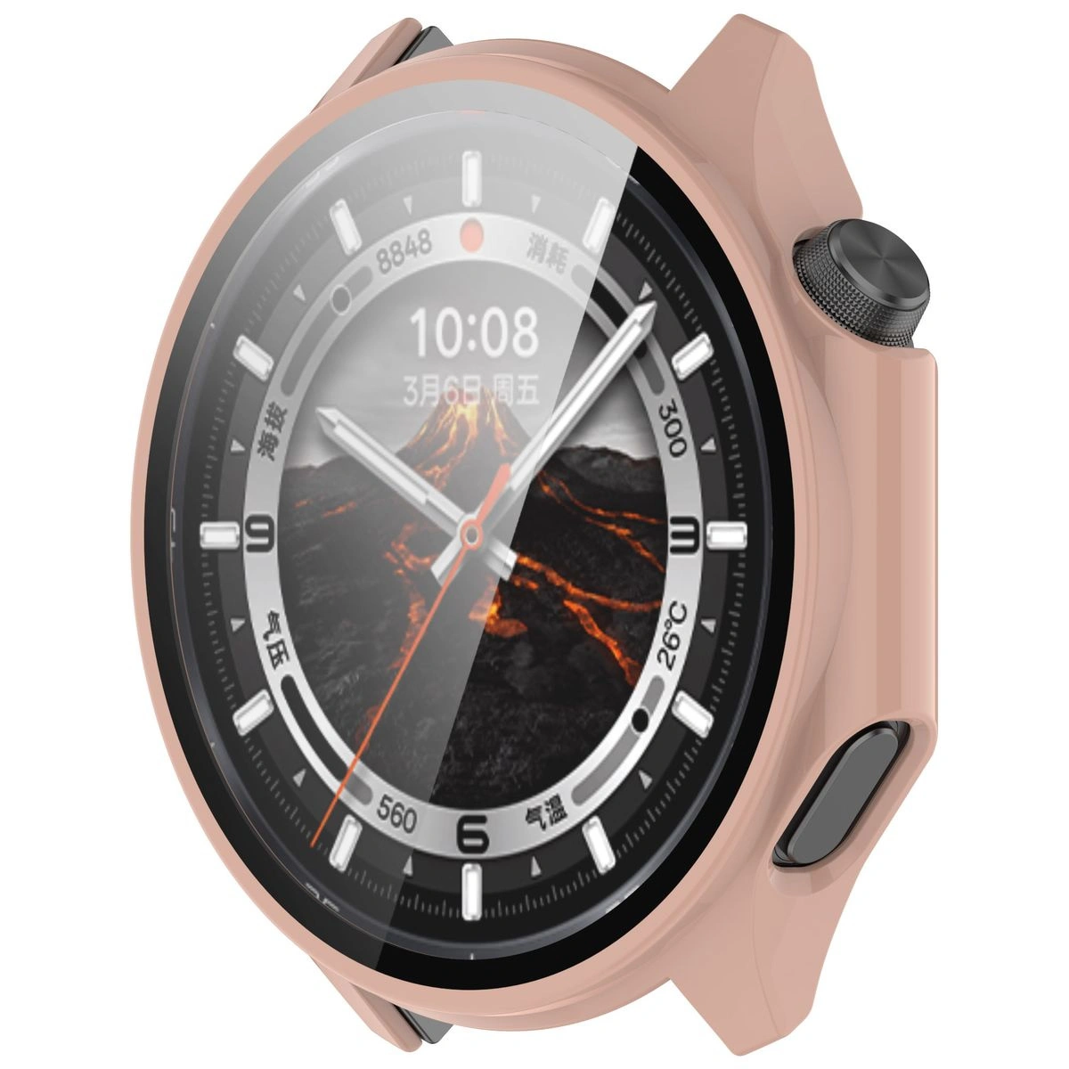 Bizon Case+Glass Watch OnePlus Watch 3 / Oppo Watch X2 pink