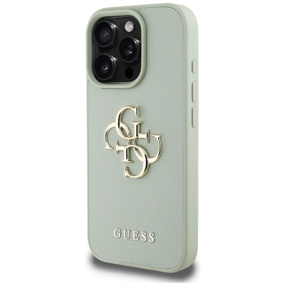 Guess Grained Big 4G Logo Small Classic Logo Apple iPhone 16 Pro green