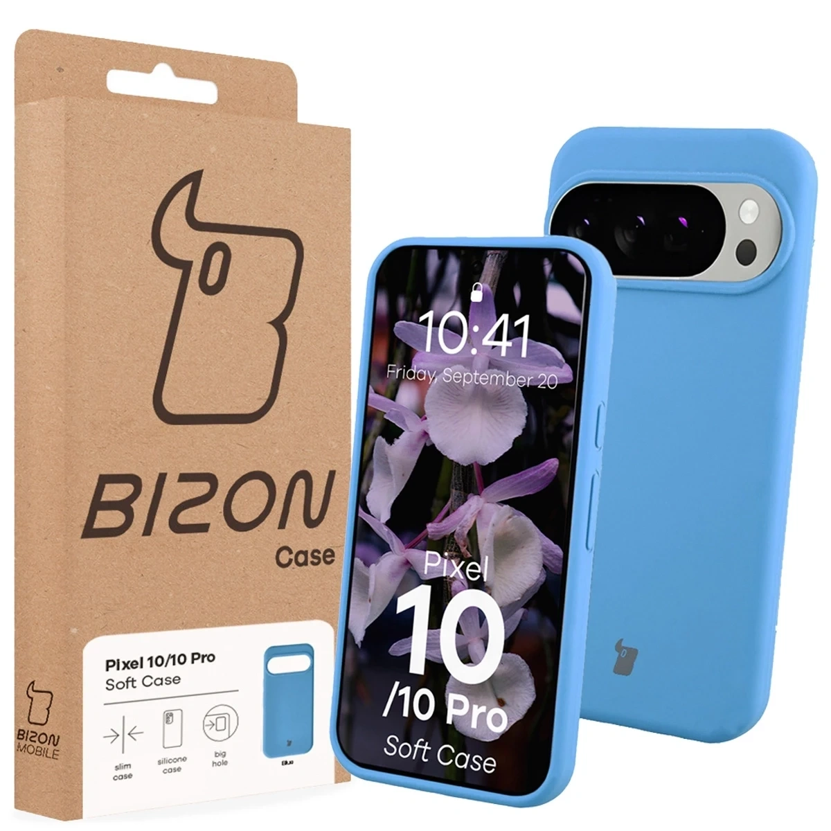 Silikonowe etui Bizon Soft Case do Google Pixel 10 / 10 Pro niebieskie