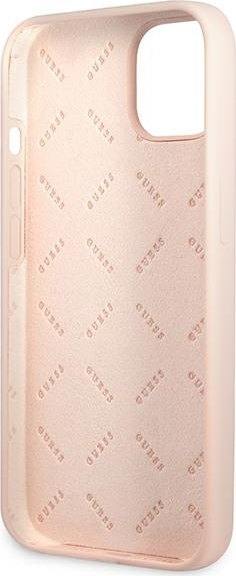 Guess GUHCP13SSLTGP Apple iPhone 13 mini pink hardcase Silicone Triangle