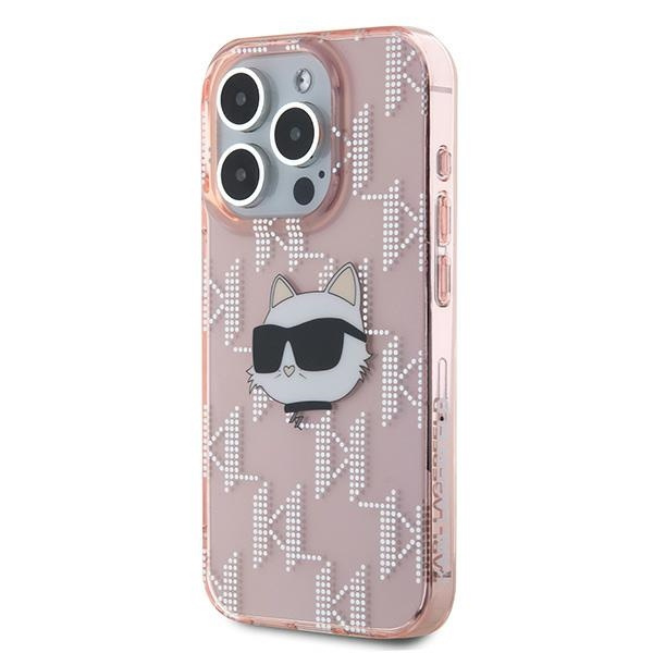 Karl Lagerfeld KLHCP15XHKLPCHP Apple iPhone 15 Pro Max hardcase IML Choupette Head & Monogram pink