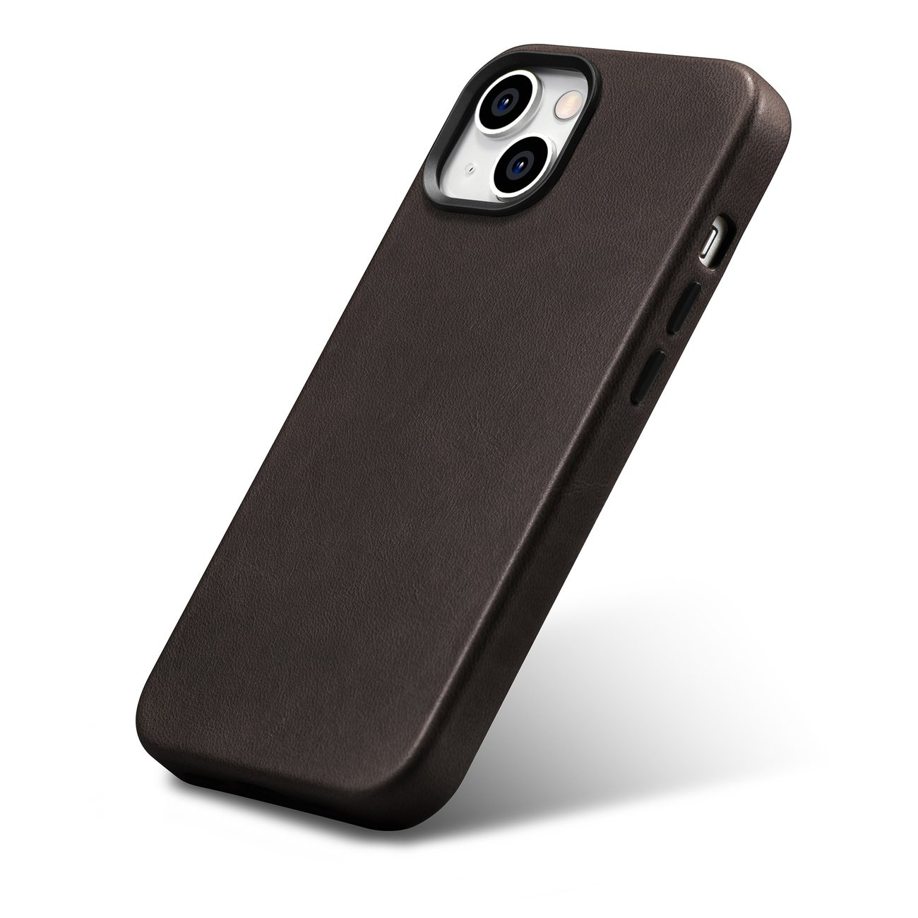 iCarer Oil Wax Premium Leather MagSafe Apple iPhone 14 dark brown