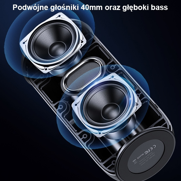 USAMS Waterproof Wireless Speaker with Lanyard YC Series Bluetooth 5.0 10W black YC011YX01