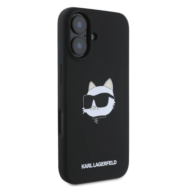 Case Karl Lagerfeld KLHMP16SSCHPPLK Apple iPhone 16 hardcase Silicone Choupette Head Print MagSafe black