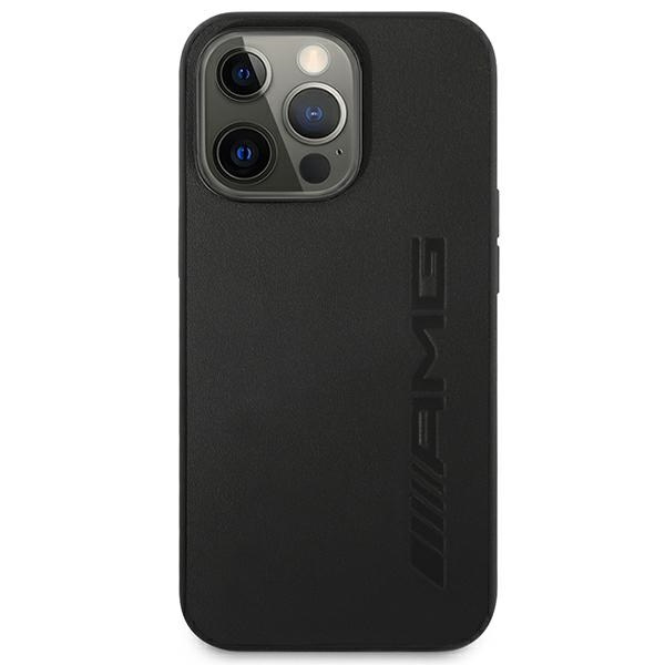 Mercedes AMG AMHCP14XDOLBK Apple iPhone 14 Pro Max black hardcase Leather Hot Stamped