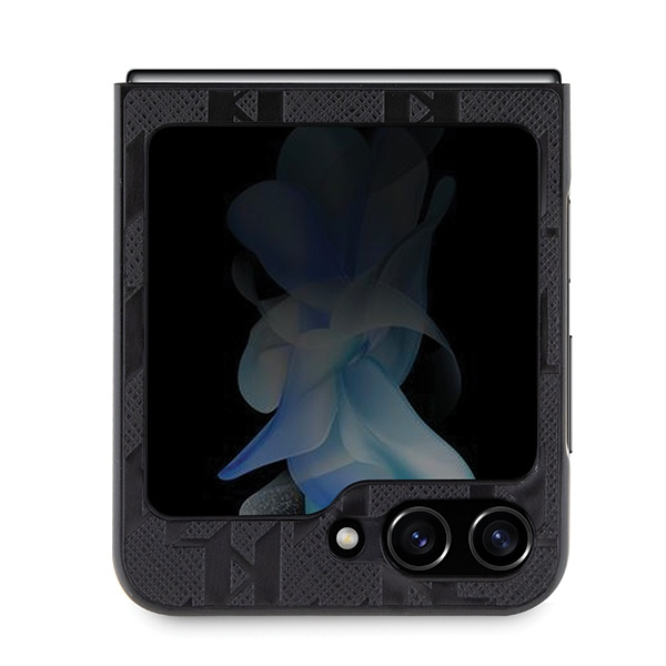 Karl Lagerfeld KLHCZF5SAPCHNPK Samsung Galaxy Z Flip5 hardcase Saffiano Monogram Choupette Pin black