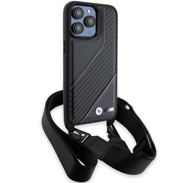 BMW BMHCP15L23PSCCK Apple iPhone 15 Pro hardcase M Edition Carbon Stripe & Strap black