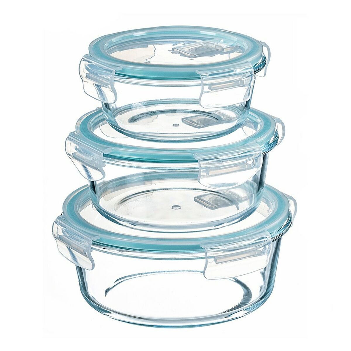 Set of Stackable Hermetically-sealed Kitchen Containers Kozina Circular 3 Pieces