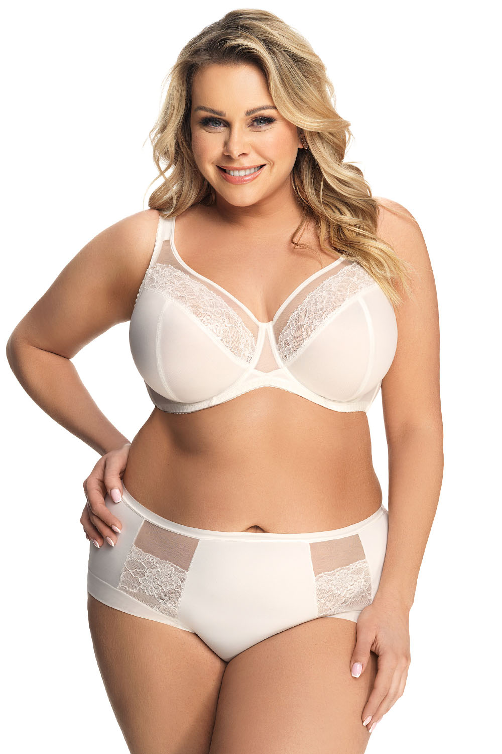 Figi Model Luisse K442 Śmietana - Gorsenia Lingerie Beżowy Damska