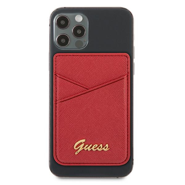 Guess Wallet Card Slot GUWMSSASLRE MagSafe Saffiano red