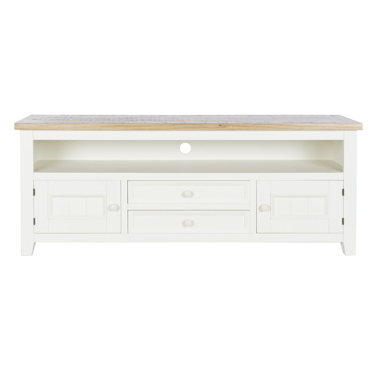 TV furniture DKD Home Decor Beige Natural Paolownia wood 134,5 x 35 x 55 cm