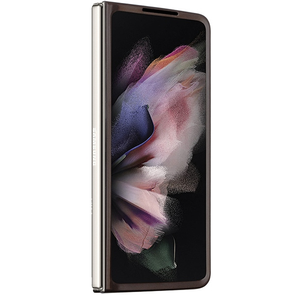 Guess GUHCZFD5P4TDPW Samsung Galaxy Z Fold 5 hardcase Leather 4G Triangle Strass brown