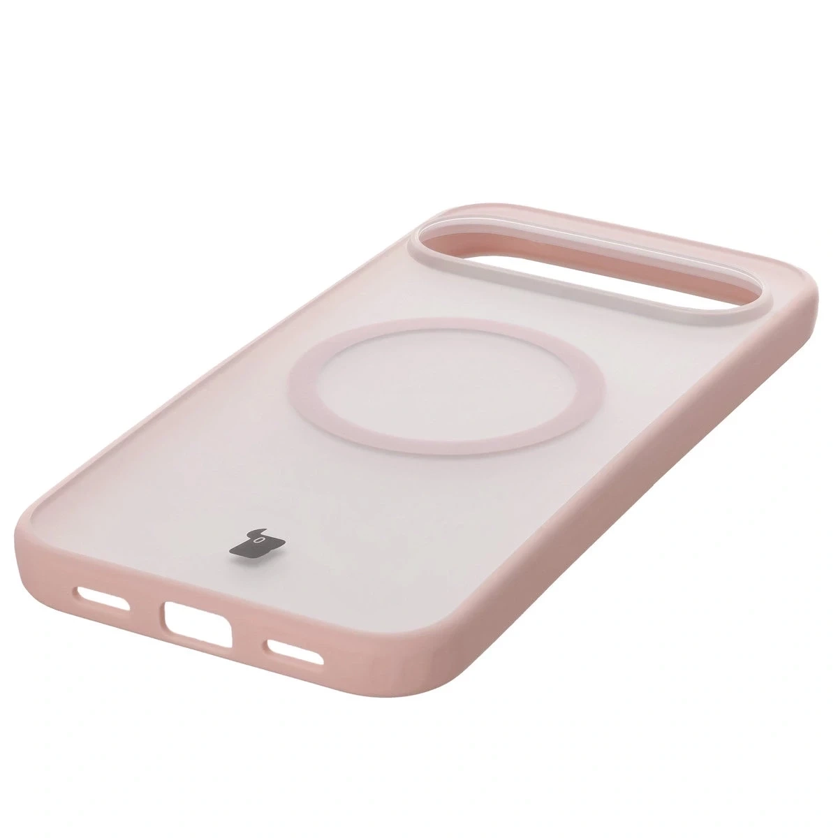 Etui z pierścieniem magnetycznym Bizon Case MatteO do Pixel 10 Pro XL przydymione-różowe
