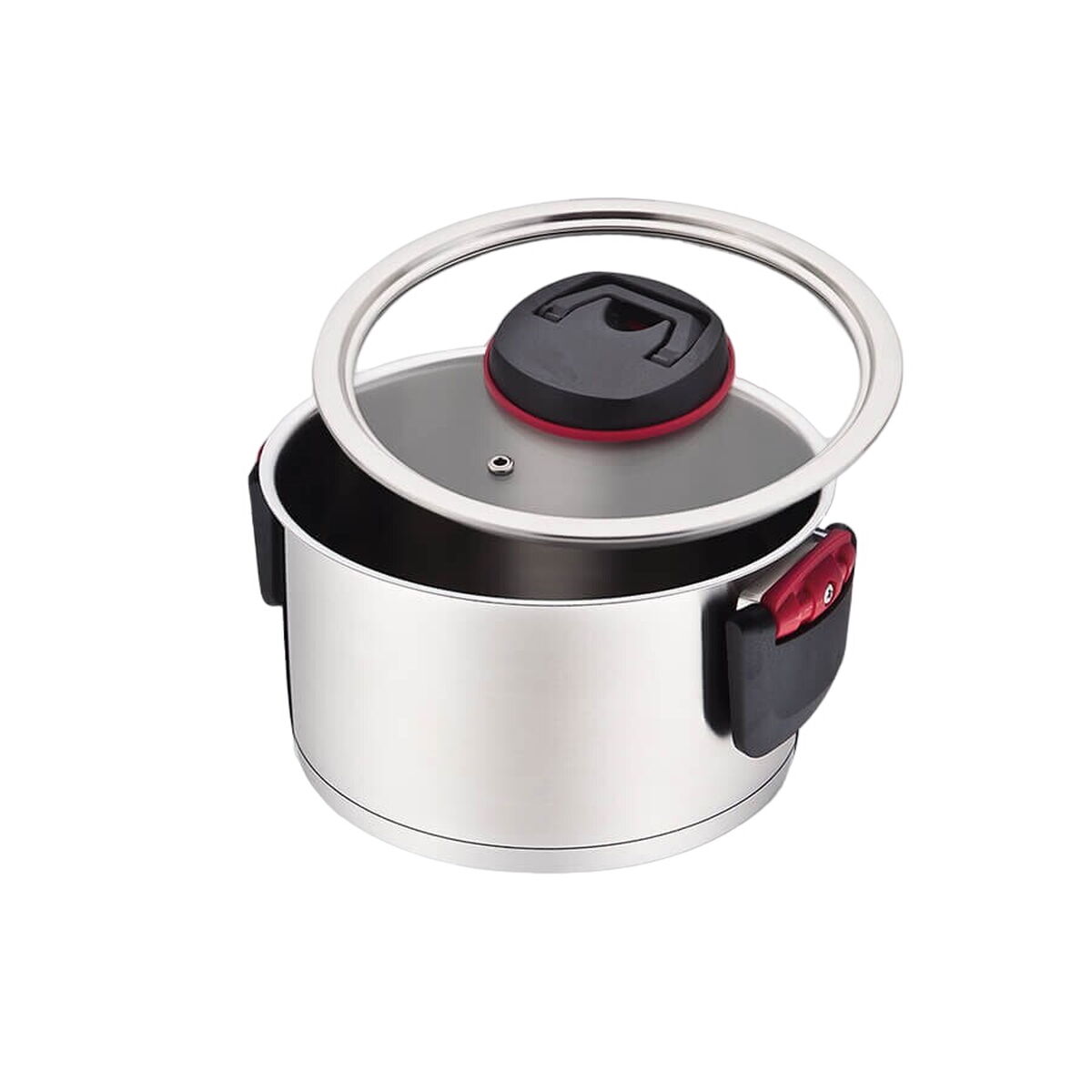 Casserole with Lid Feel Maestro MR-3530-16 Red Black Steel Stainless steel Plastic Ø 16 cm 1,6 L