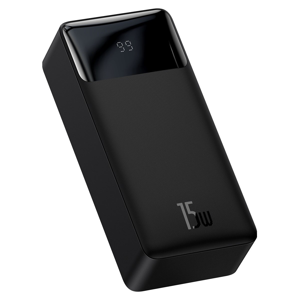 Powerbank Baseus Bipow Display 30000mAh 15W black (Overseas Edition) + USB/microUSB cable 0.25m black