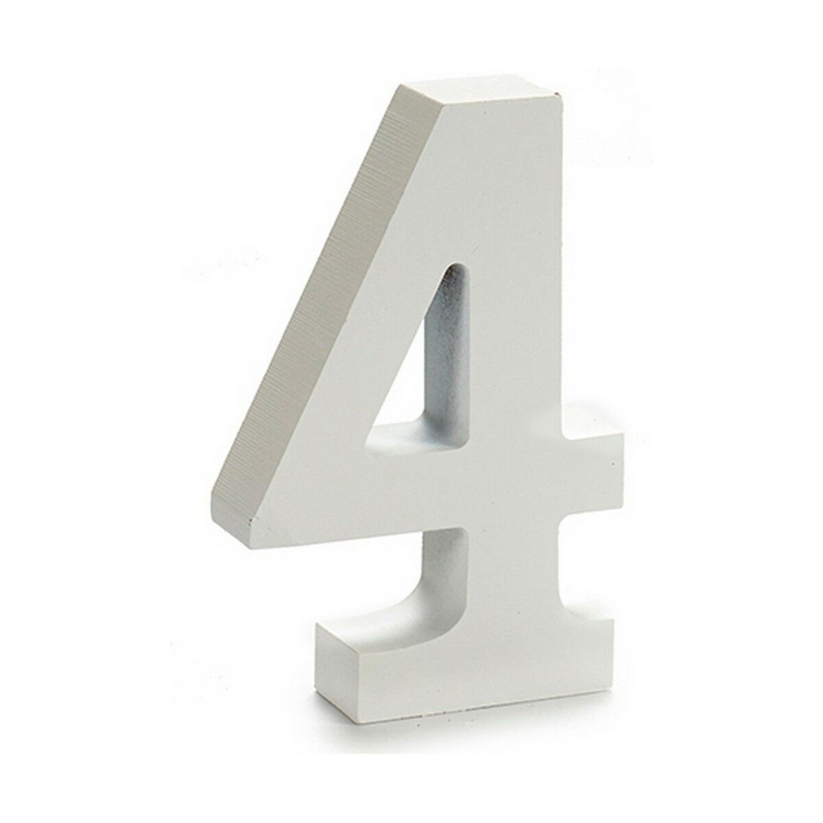 Cyfry 4 Drewno Biały (2 x 16 x 14,5 cm) (24 Sztuk)