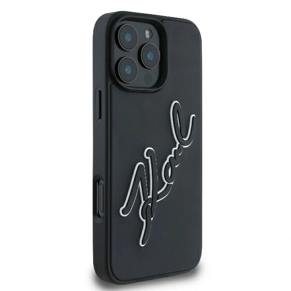 Karl Lagerfeld KLHCP16L3DRKSDLK Apple iPhone 16 Pro hardcase 3D Rubber Bicolor Signature black