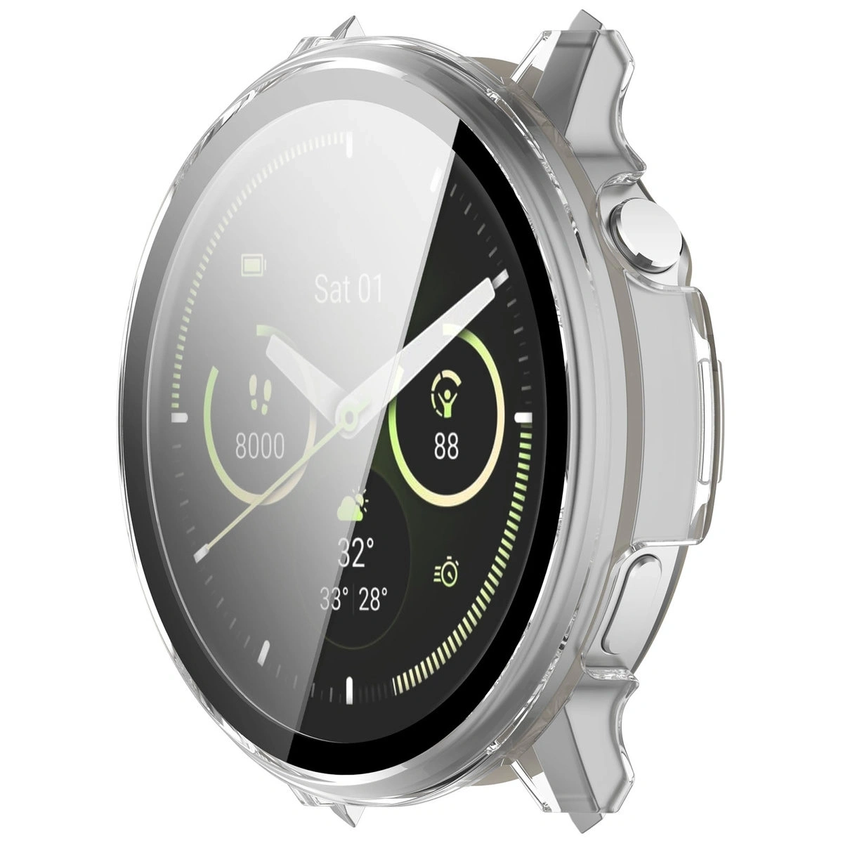 Etui ze szkłem do zegarka Bizon Case+Glass Watch do Garmin Venu 4 41mm przezroczyste