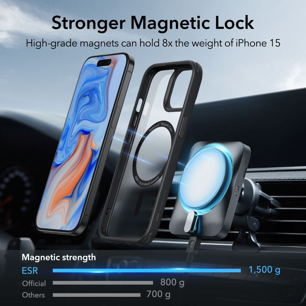 ESR Classic Hybrid HaloLock Magsafe Apple iPhone 15 Frosted Black
