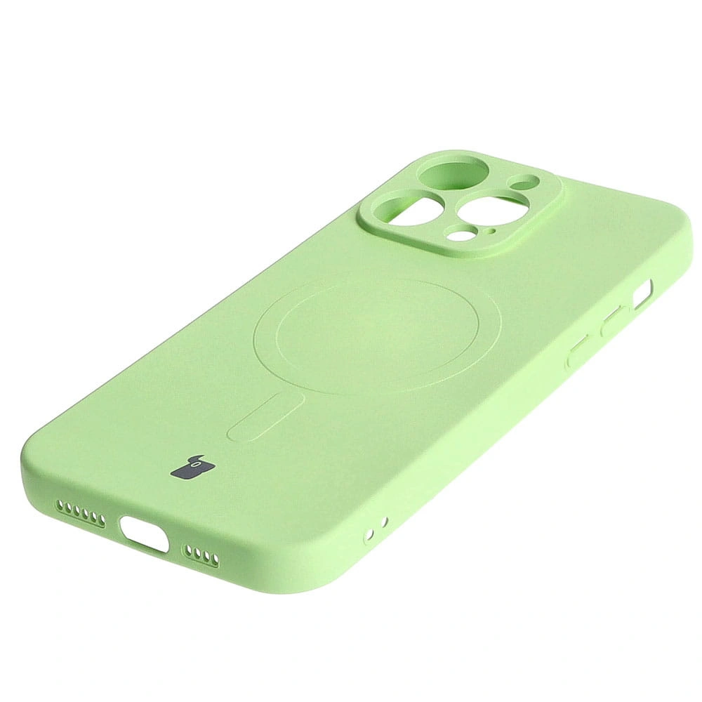 Bizon Case Silicone Magnetic Apple iPhone 15 Pro Max light green